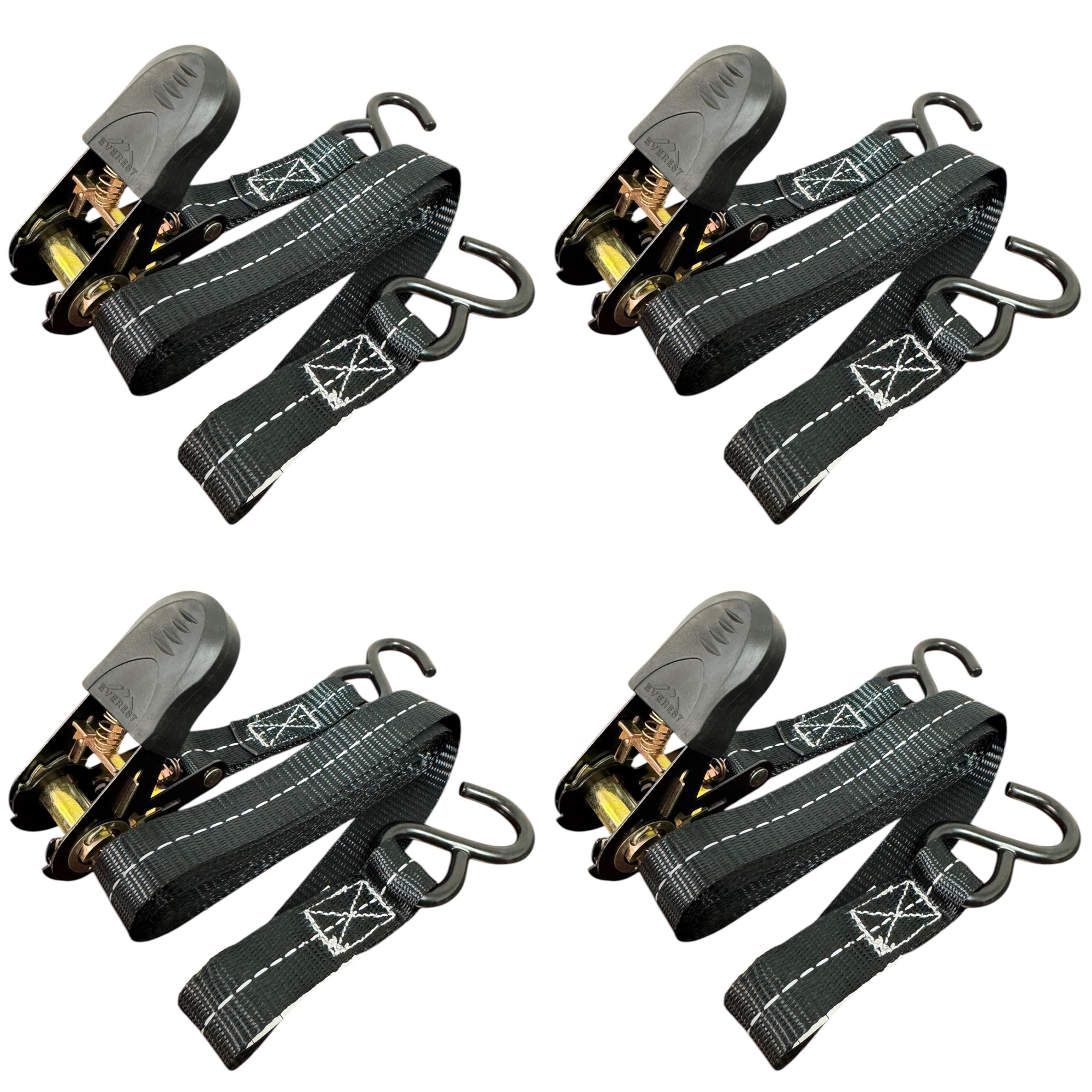 Kuma, 1in. x 15ft.RatchTie-Down 4pk, 1500 Brk Strength, Working Load 500 lb, Straps (qty.) 4 Breaking Strength 1500 lb, Model# S41151-R